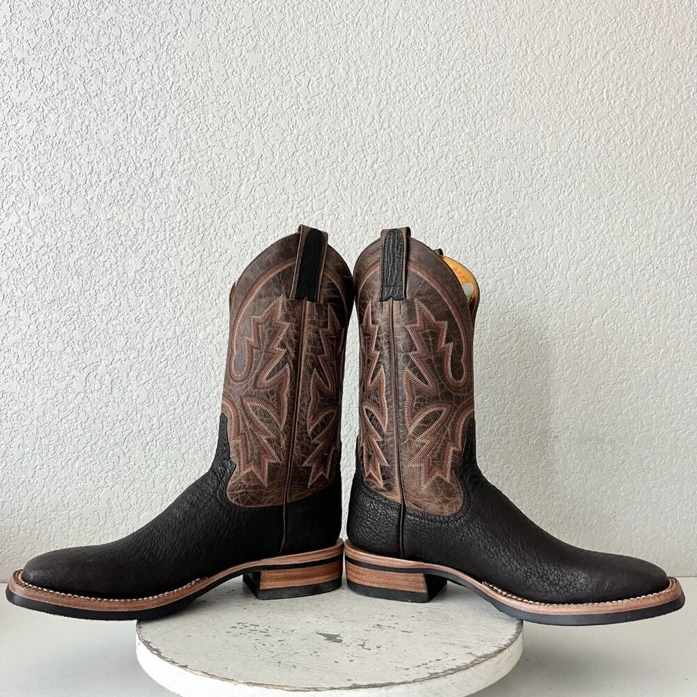 NEW Rod Patrick Mens Cowboy Boots 7.5 B Brown Shark Leather Western Square Toe - Picture 7 of 12